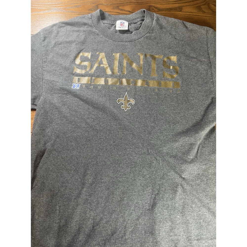 Vintage New Orleans Saints Graphic Gray Shirt Men's Size Large NFL Team Apparel